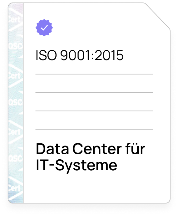 ISO 9001:2015 Rechenzentrum für IT-Systeme
