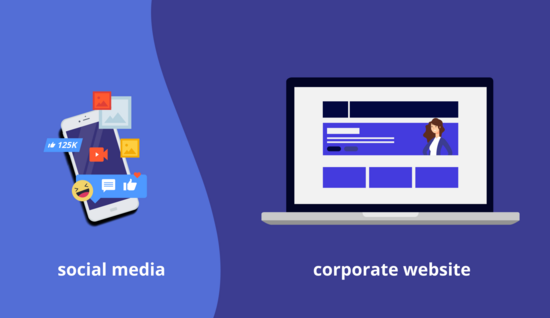 social media vs. corporate website