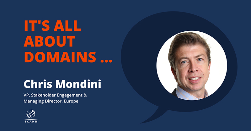 [Translate to Englisch:] Chris Mondini ICANN ...it's all about domains